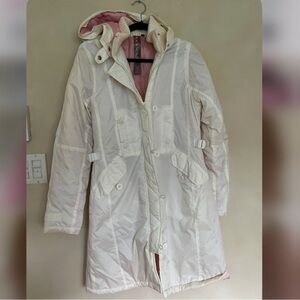 Roxy Women's White and pink Puffer‎ Coat